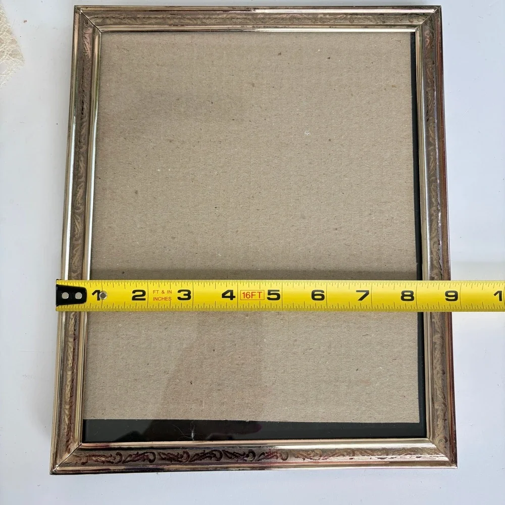 Vintage Gold Metal 8x10 Picture Frames Set of 2 Embossed Scroll Made in Korea